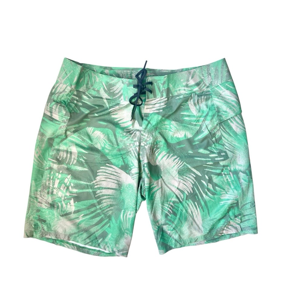 Lululemon Current State Board Shorts Mens Size 34 Green Palm Print Swim Trunks